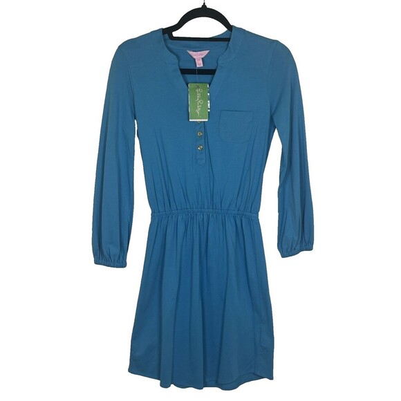 Lilly Pulitzer Beckett Dress Pullover Ariel Blue Size XXS NWT - Picture 1 of 12